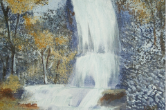 Wasserfall im Herbst 34.5  27.5 Acryl